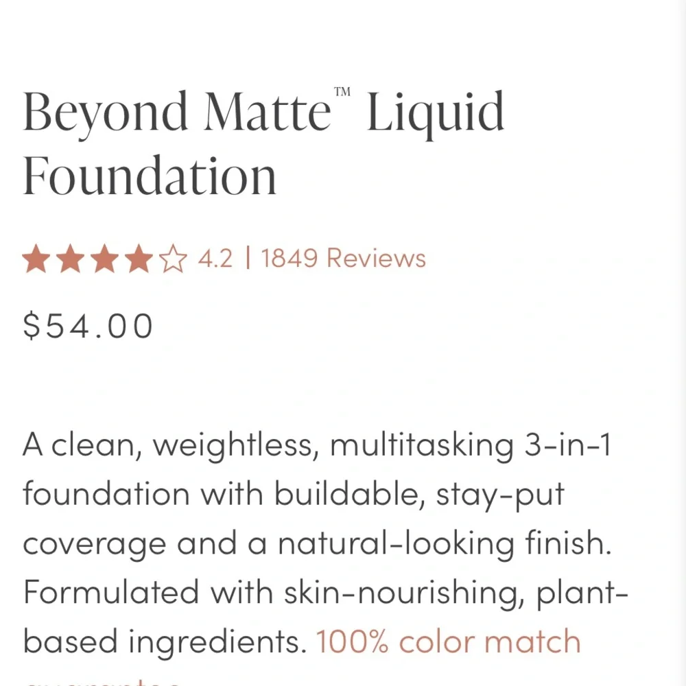Jane Iredale Beyond Matte Liquid Foundation - Light to medium shade M6